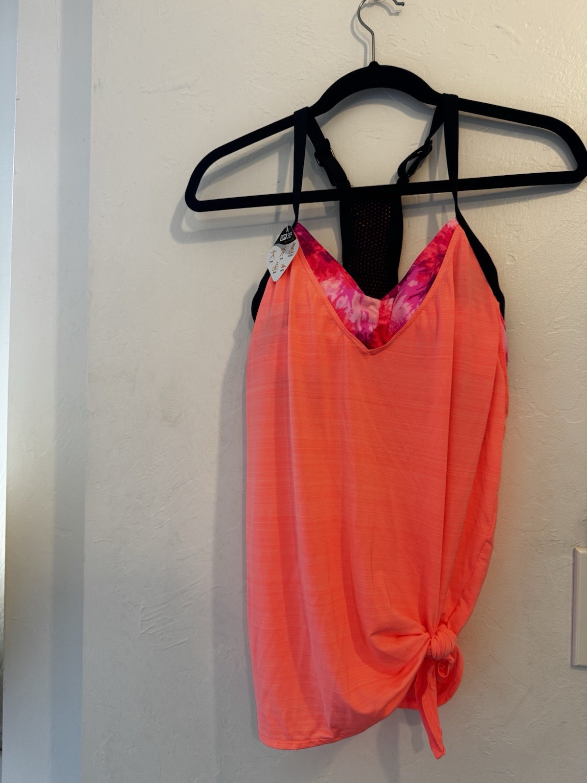 ZeroXposur UPF 30+ Quick Dry Built-In Bra Tank Camisole Women’s L Orange
