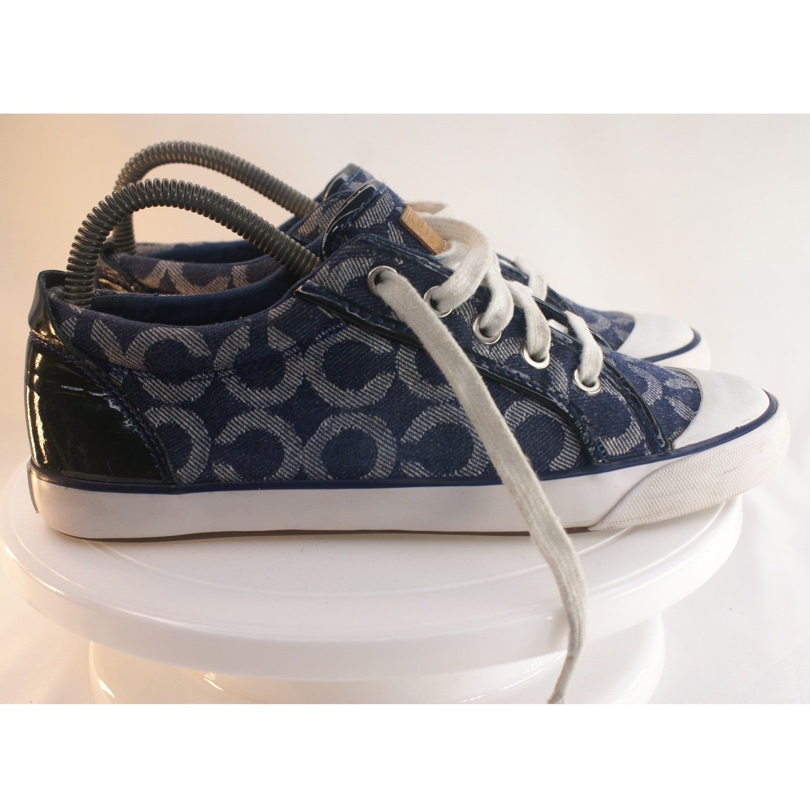 Coach Barrett Blue Denim Signature CC Monogram Sneakers Womens 7.5 B A1097