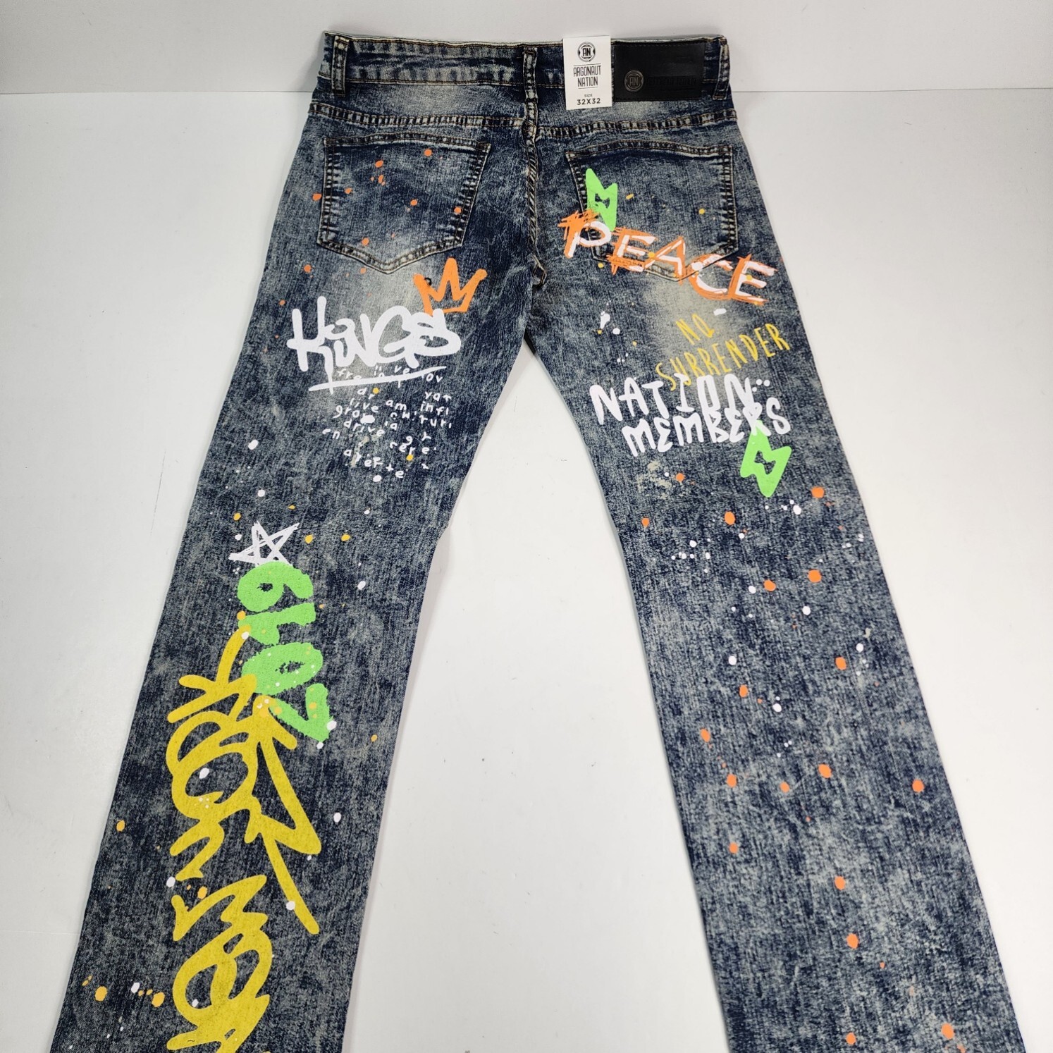 Argonaut Nation Urban Mens Pants Jeans All Over Print Stretch 32×32 (32×30) Mes