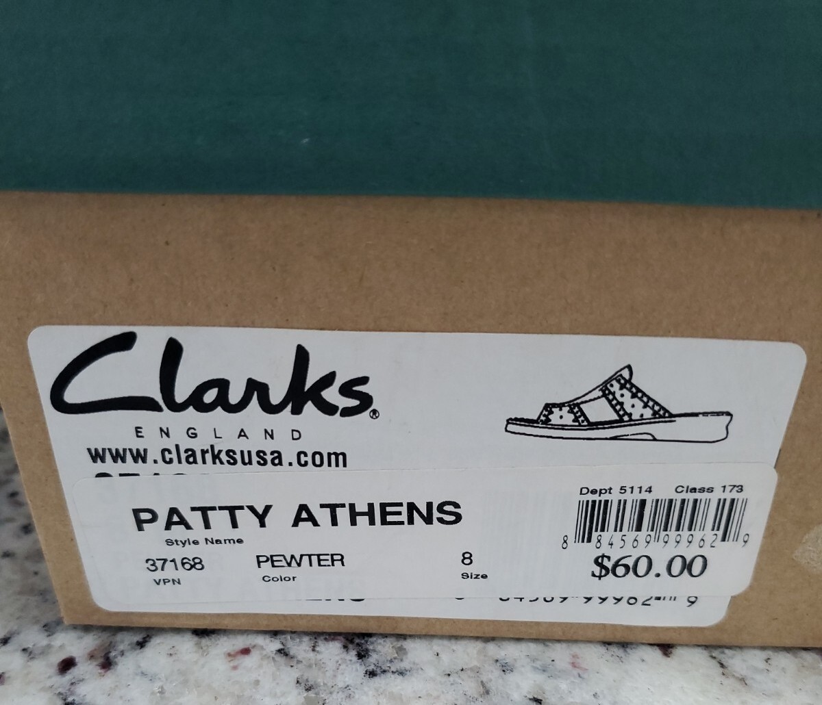 Clarks Patty Athens Pewter Sz 8 Slides #37168