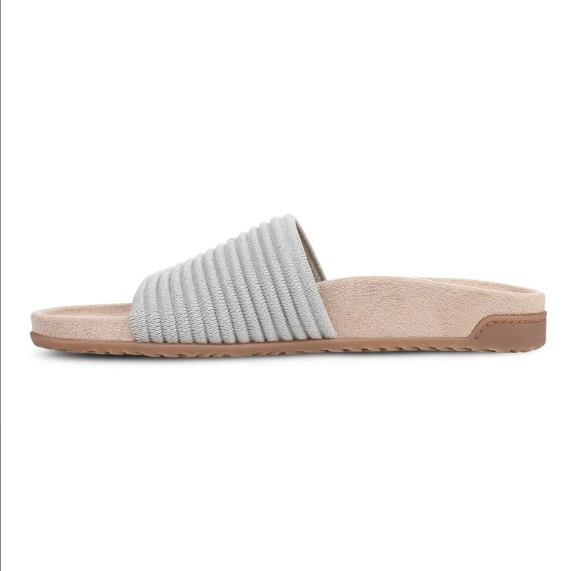 VIONICS Evie Knit Slide Sandal – Vapor Silver NEW