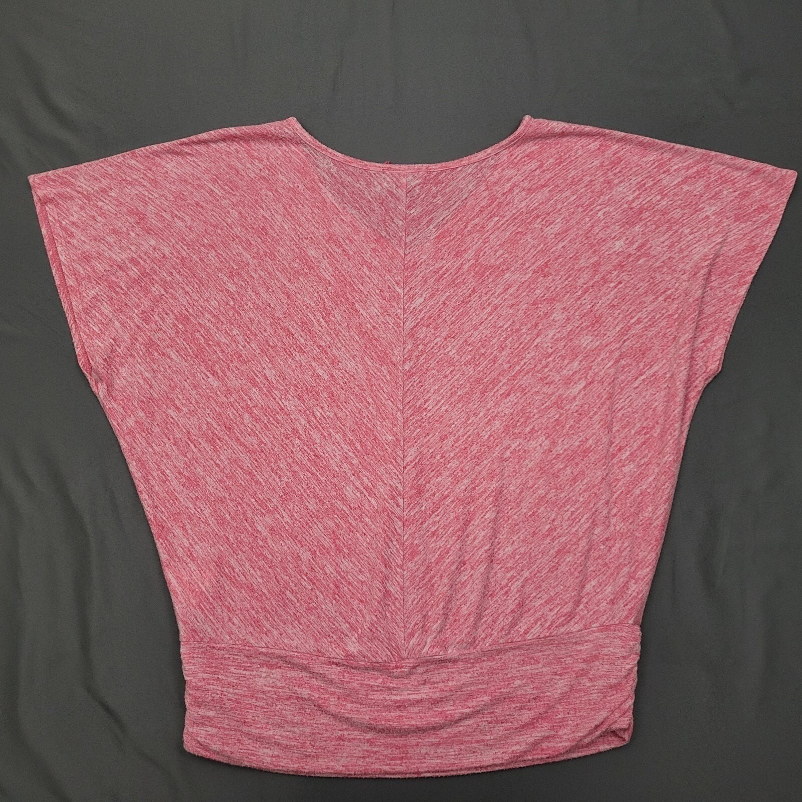 ALYX Womens Hot Pink Heather Space Dye Dolman Sleeve V-Neck Banded Hem Top M
