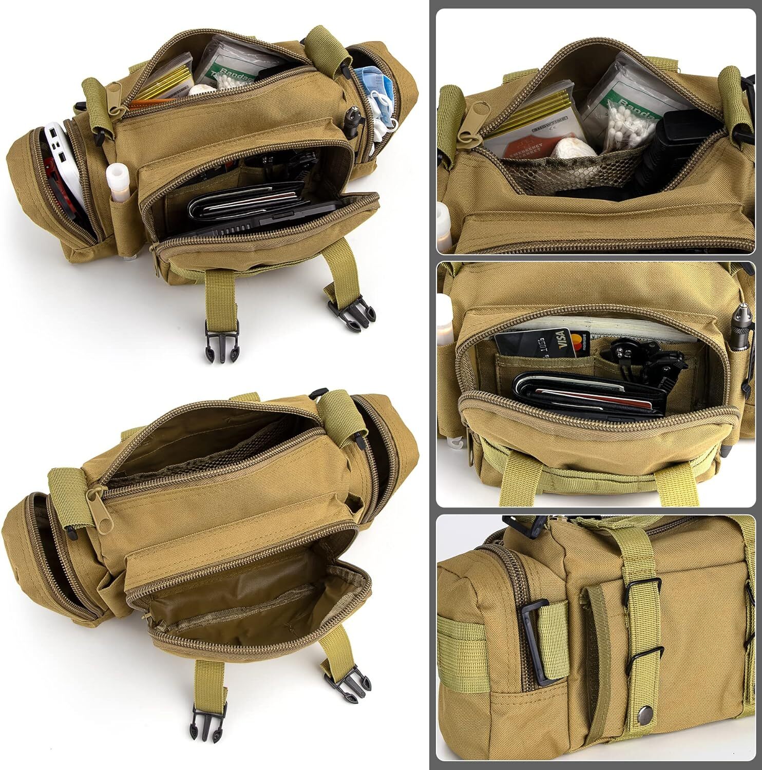 Tactical Shoulder Duffle Bag Water Resistant Deployment Bag Molle Utility Pouch