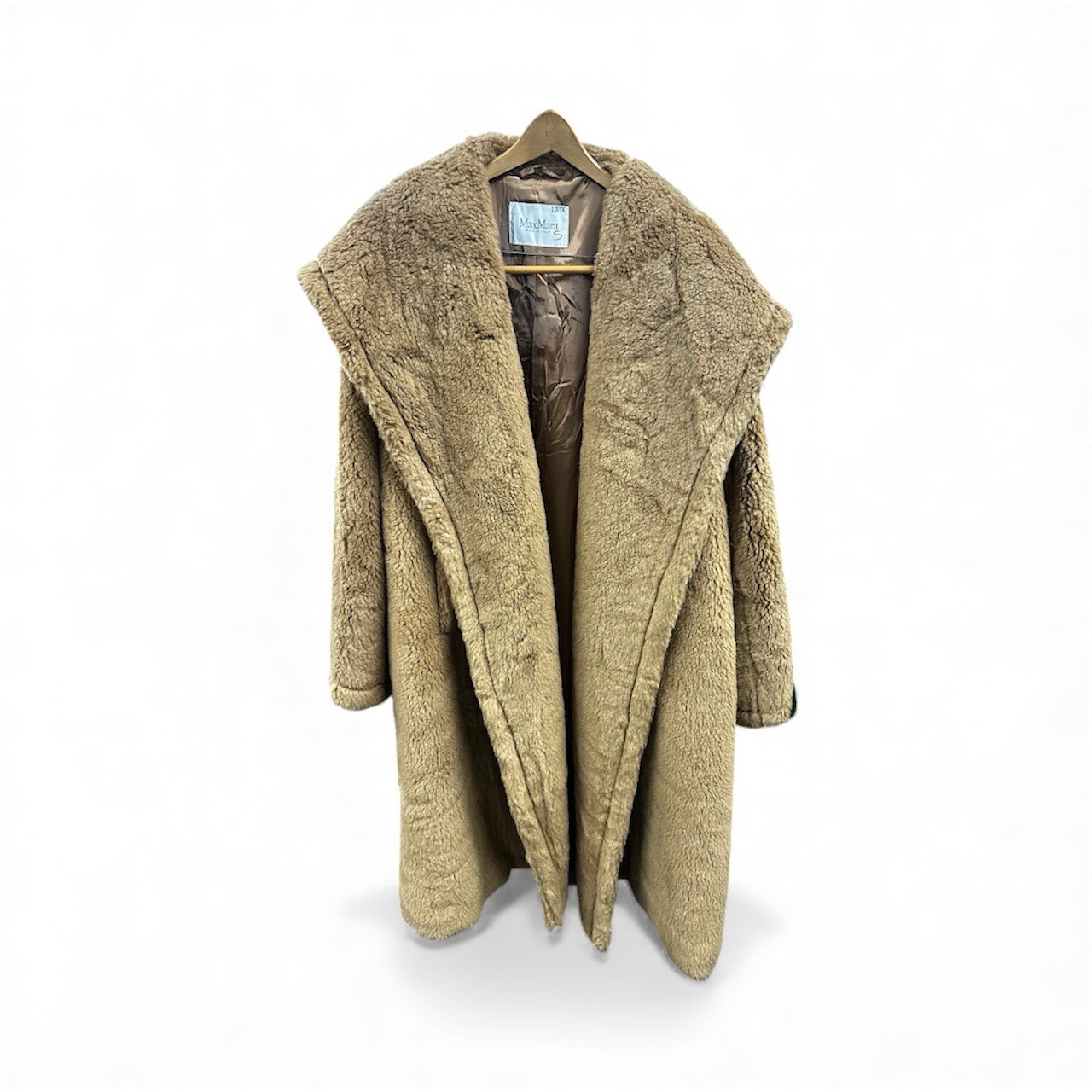 MAX MARA Teddy Bear Icon Coat In Camel With Hood Size M Retails F G2U