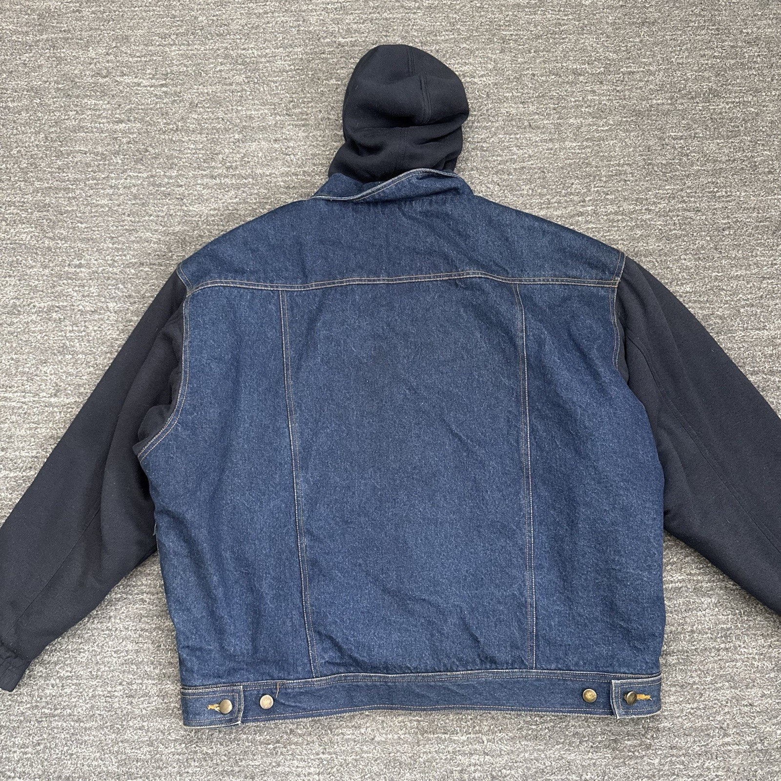 Sukoda Denim Jacket Men 1XB Hoodie Workwear 90s Hip Hop Grunge Jean Heavy Twofer