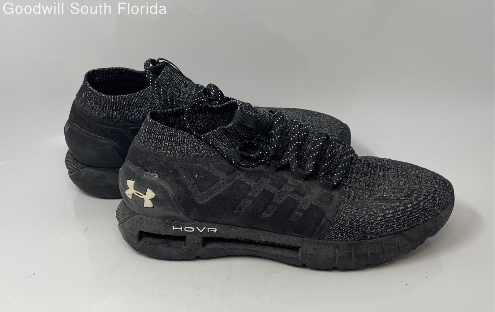 Under Armour Mens HOVR Phantom 1 Black White Lace-Up Sneaker Shoes Size 15