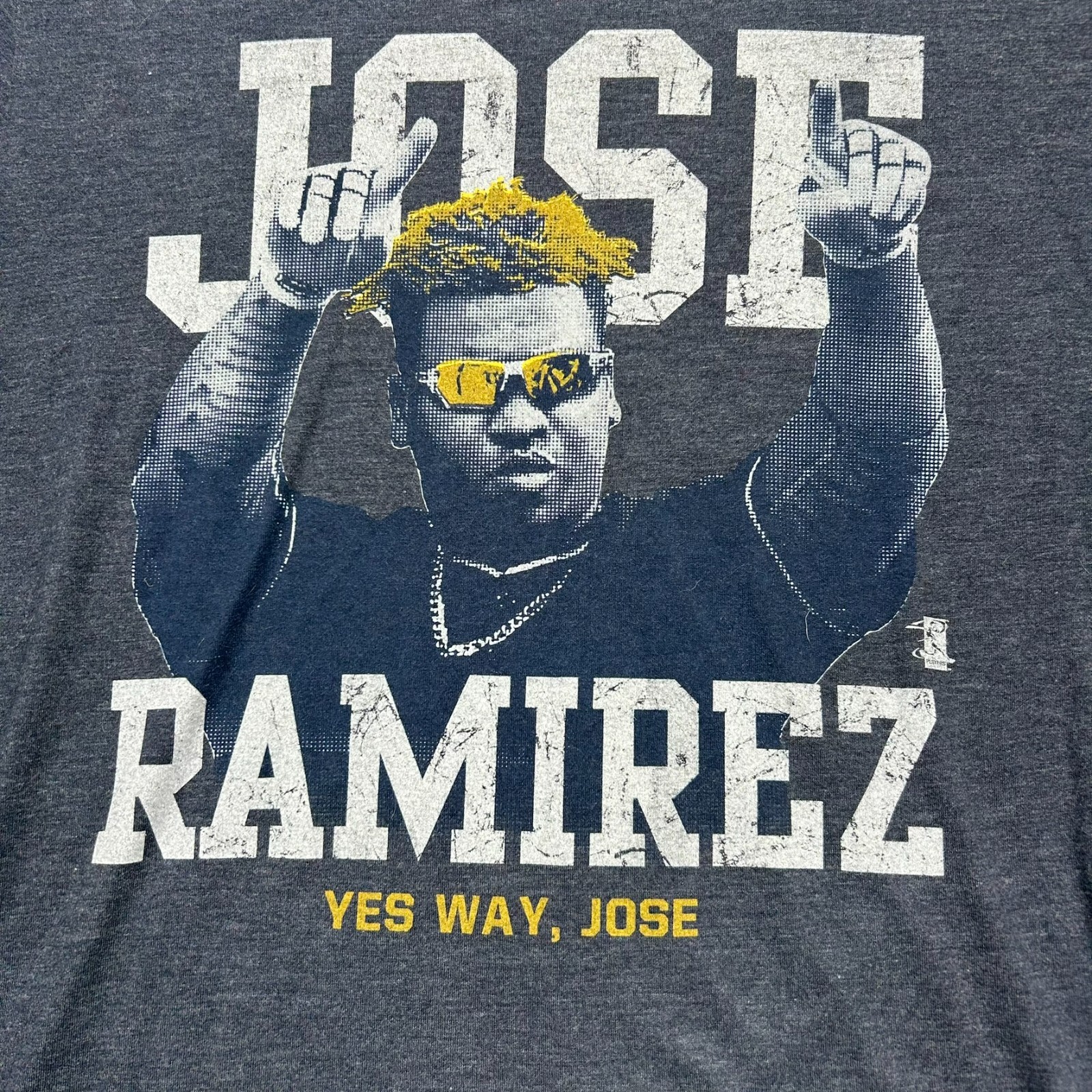 Jose Ramirez Short Sleeve Tshirt Cleveland Medium 108 Stitches Blue Graphic
