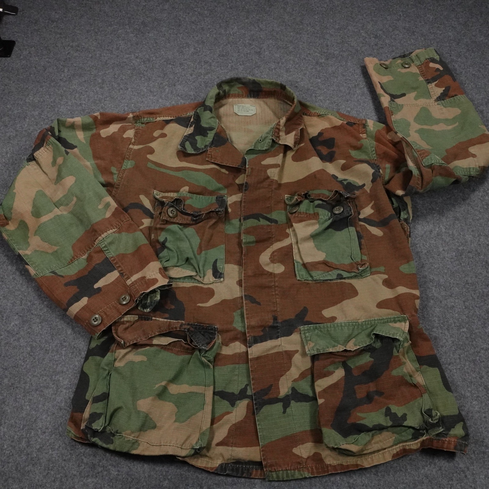 Military Issue Woodland Camo Combat Coat Hot Weather Ripstop Medium Regular 1839