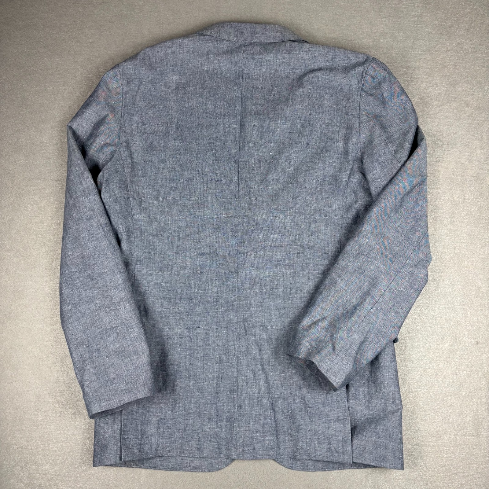 J.Crew Ludlow Chambray Linen Cotton Sport Coat Blazer 42L Blue Portugal