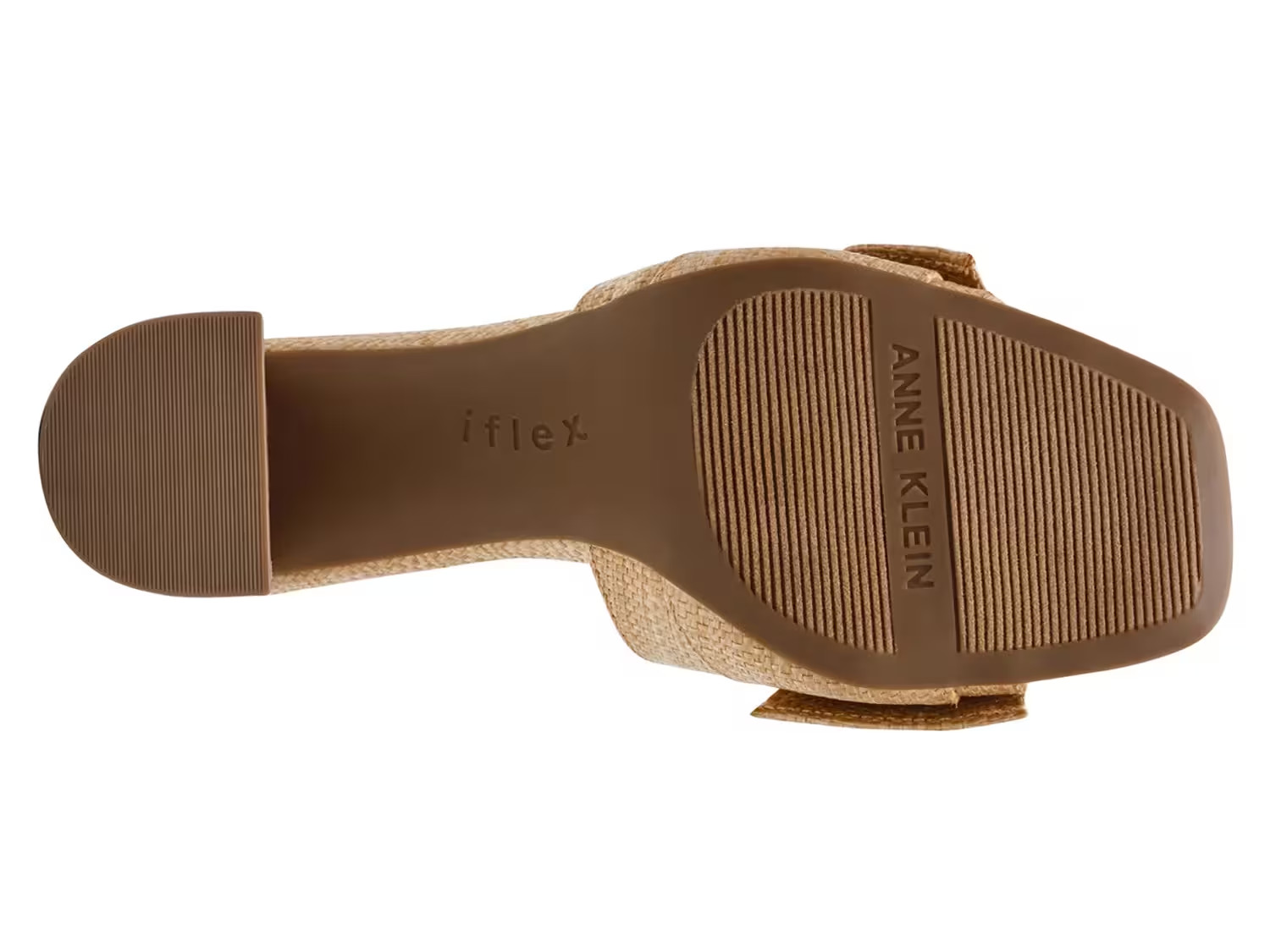 Anne Klein Kismet Raffia Bow Knot Block Heel Slide Sandal Beige Womens Size 6.5M
