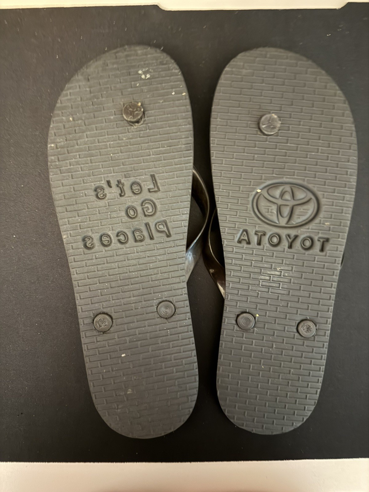 Genuine TOYOTA Flip-Flops Black Charcoal One Size Approx 11in in length