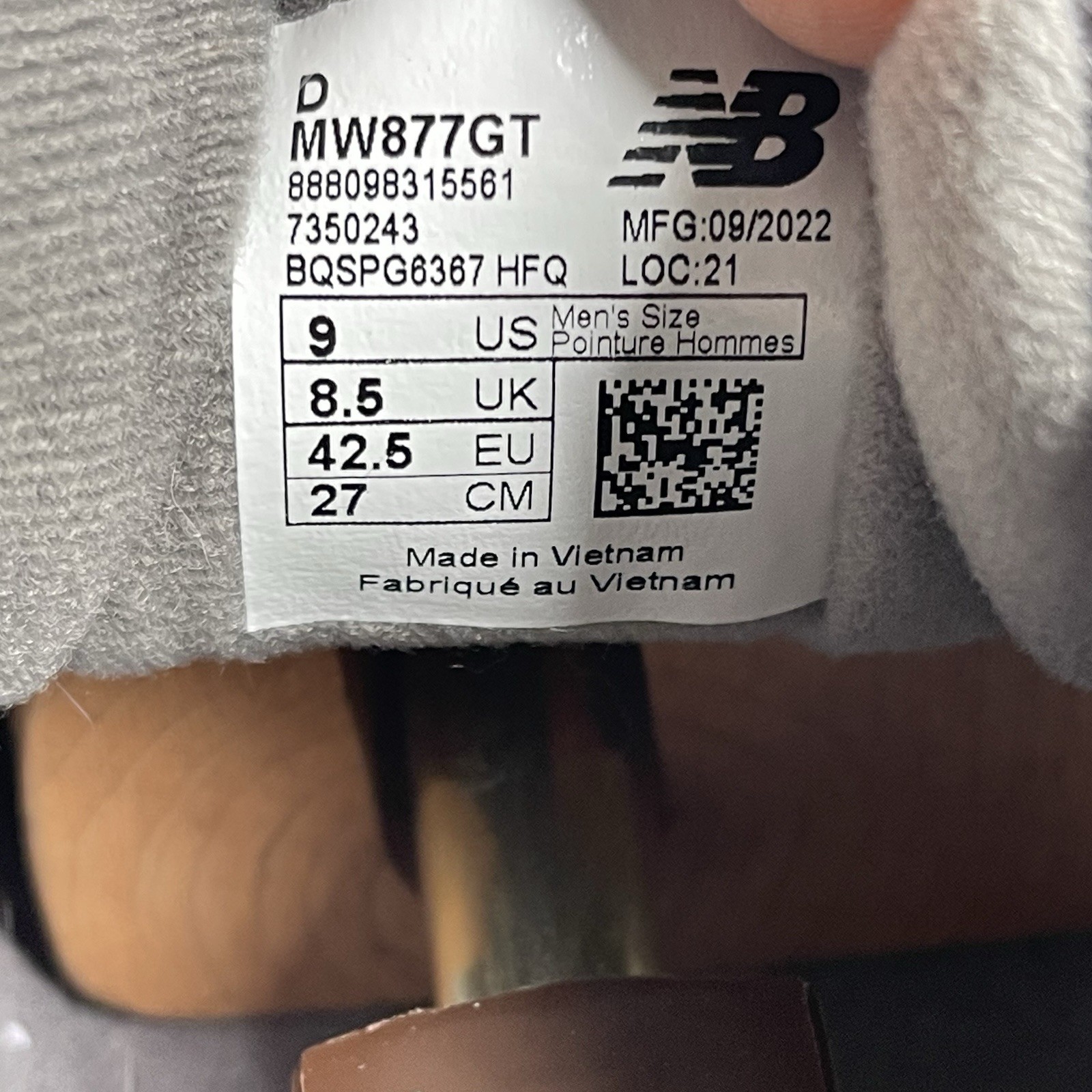 New Balance 877 V1 Shoes Men Size 9 Women 10.5 Gray MW877GT