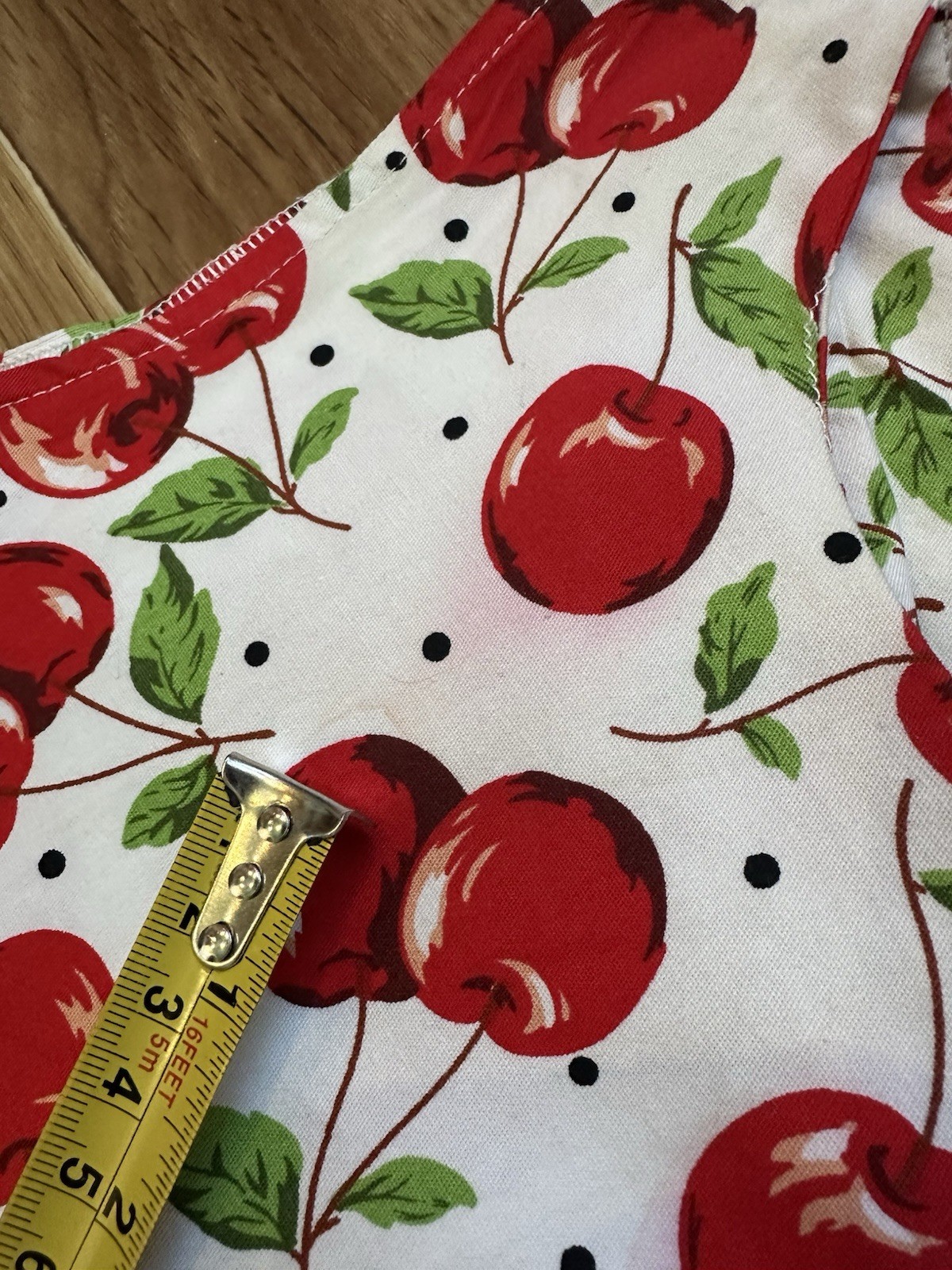 Dolce & Gabbana Vintage Cherry Print Dress Polka Dot Cotton A-Line Mini IT 42 S
