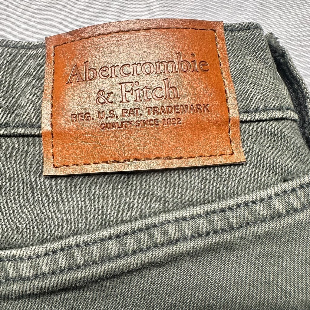 Abercrombie & Fitch A&F Vintage Stretch 90’s Straight Jeans Olive Green 32×34