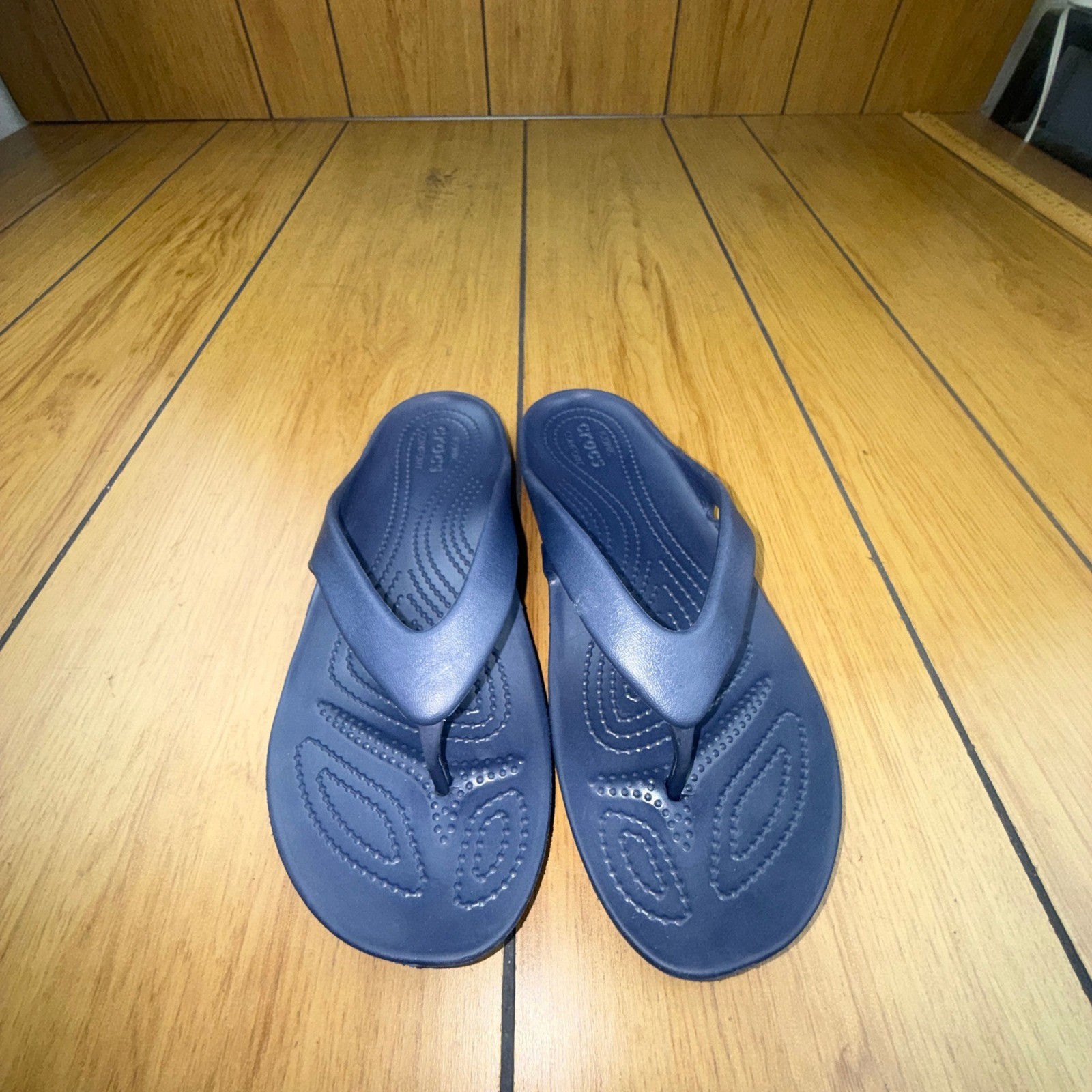 Crocs Kadee II Flip Flops Navy Blue Womens 10 Sandals 202492-410