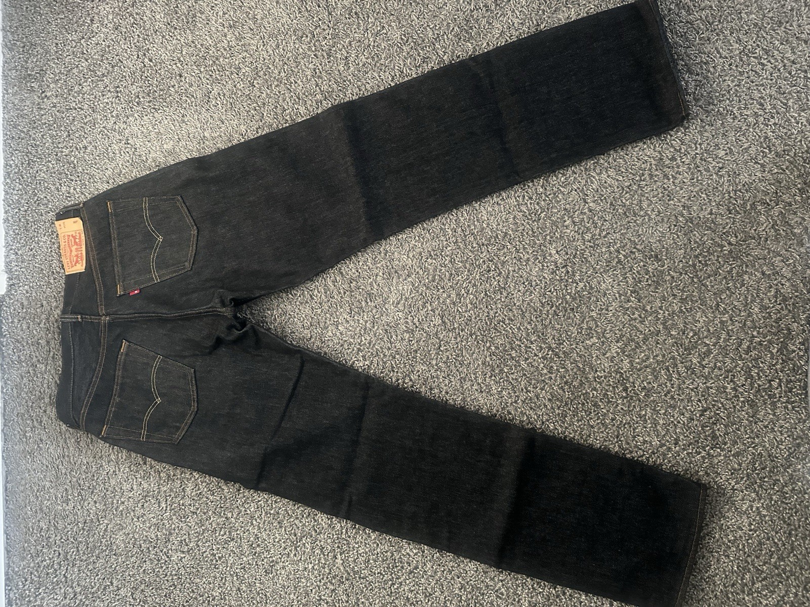Levi’s Men’s Gray Dark Wash Straight Leg Denim Jeans Mid Rise Button Fly