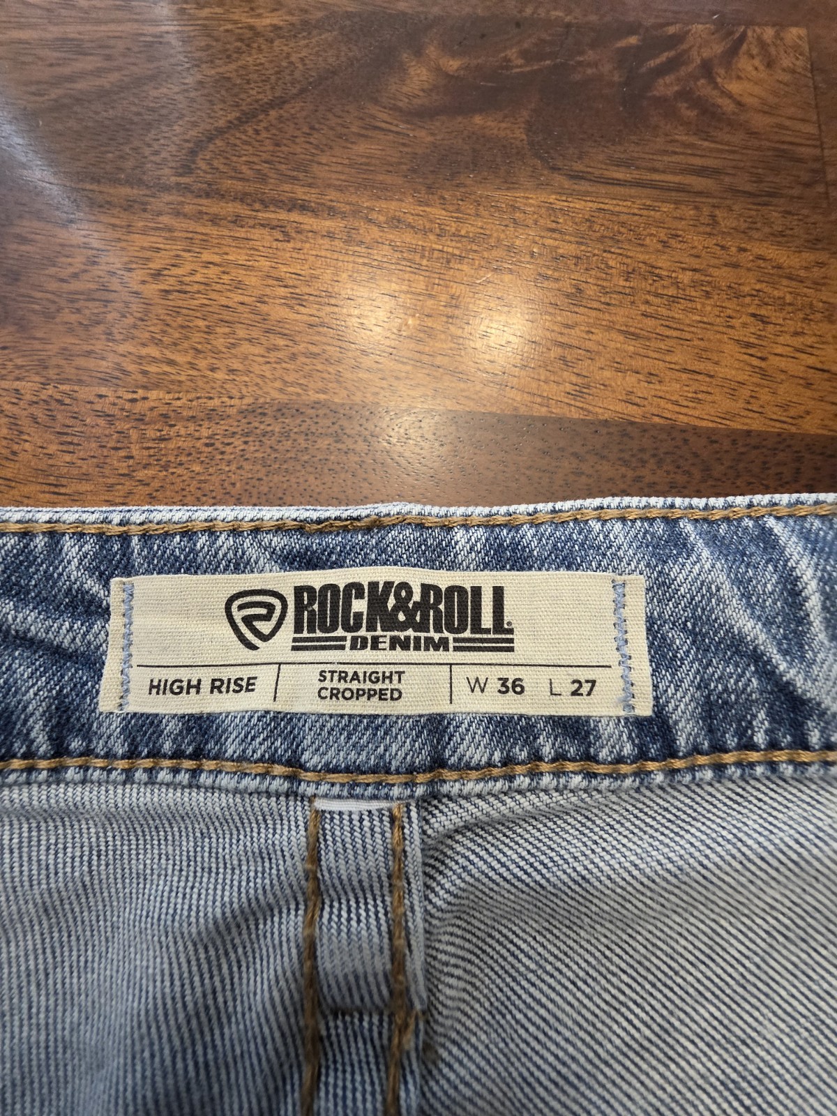Rock and Roll Denim Womens 36×27 High Rise Straight Cropped Jeans