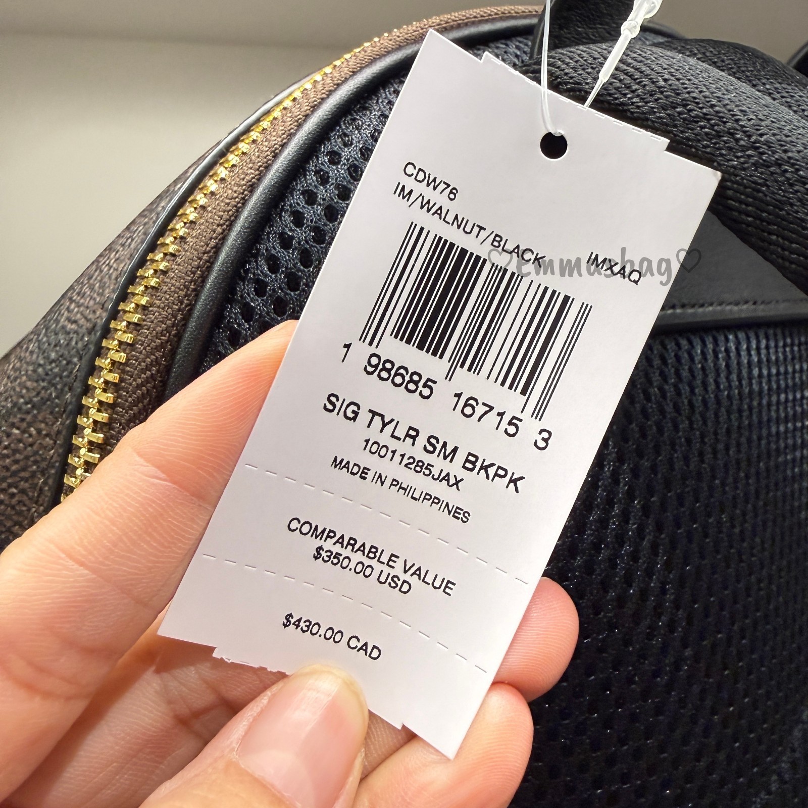 NWT Coach Taylor Small Backpack In Signature Canvas CDW76 WALNUT/BLACK