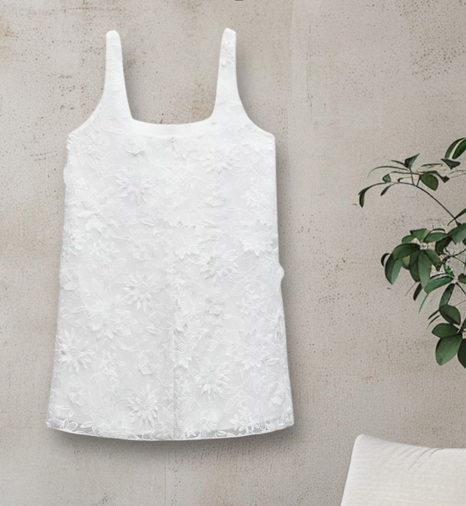 NWTZW COLLECTION ZARA EMBROIDERED WIDE STAPS MINI DRESS 241