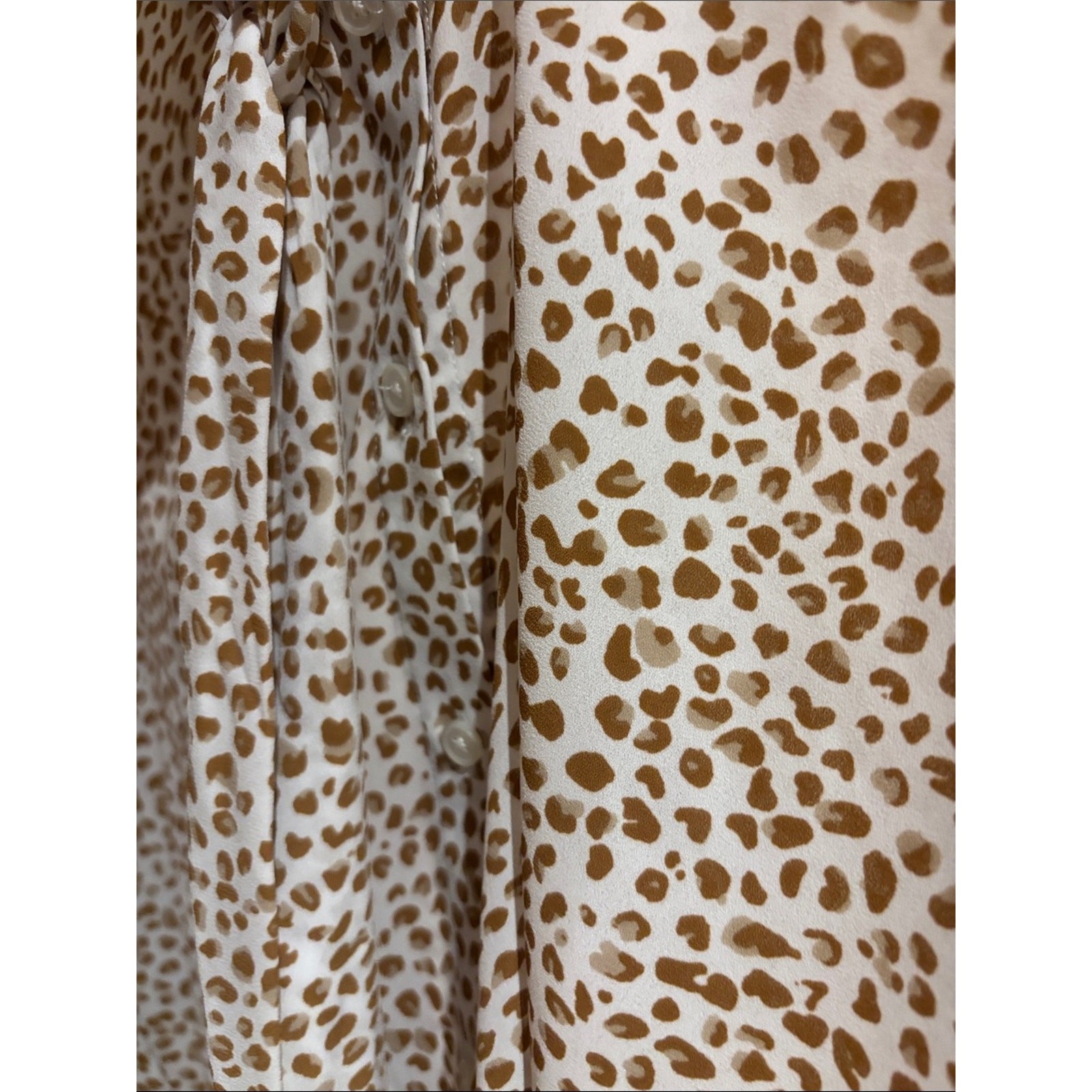 J.Crew Leopard Print Tie Neck Blouse Medium Bow Office Career Top