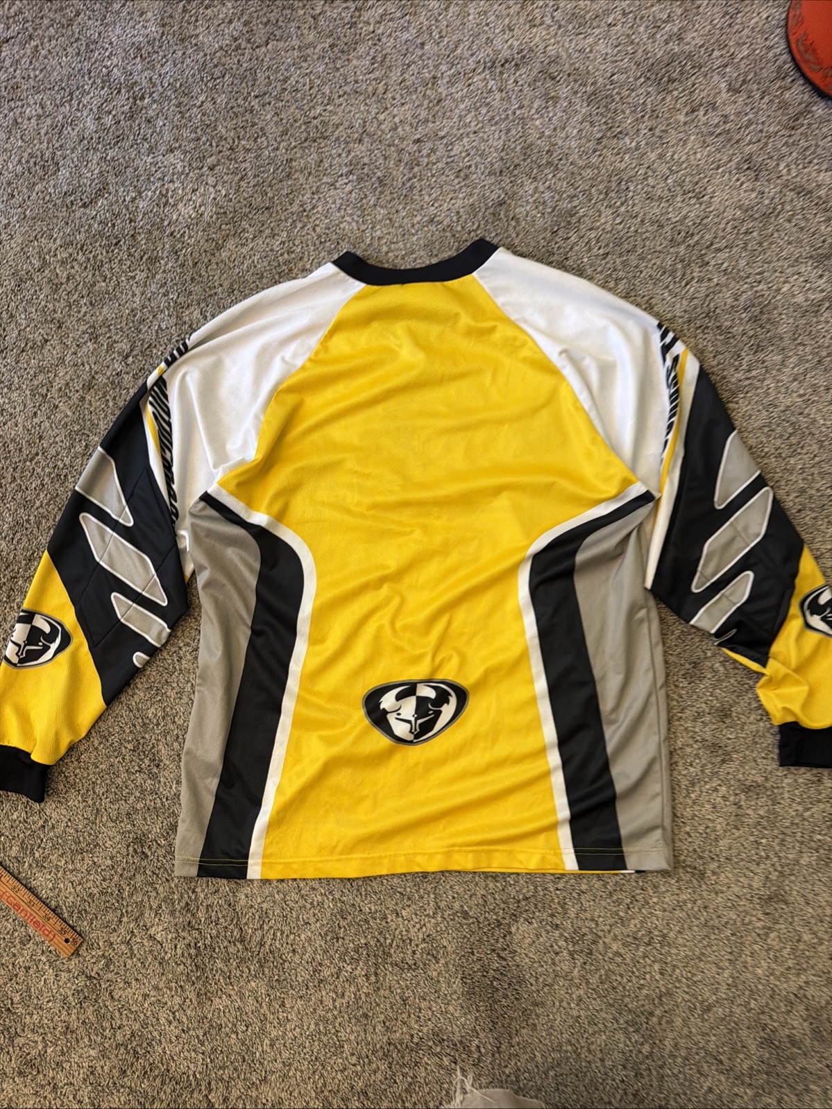 Thor Racing Motocross Moto Jersey Long Sleeve Yellow Y2K Vtg 90s Men’s Size L