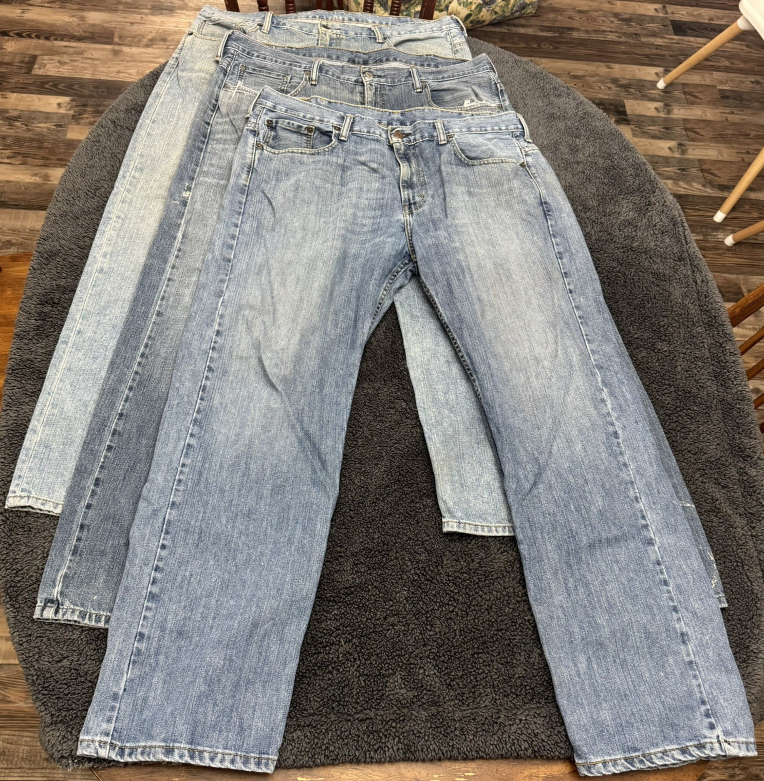 Lot of 3 Levi’s 569 Jeans Men’s 38×32 Loose Straight Denim Faded Distressed