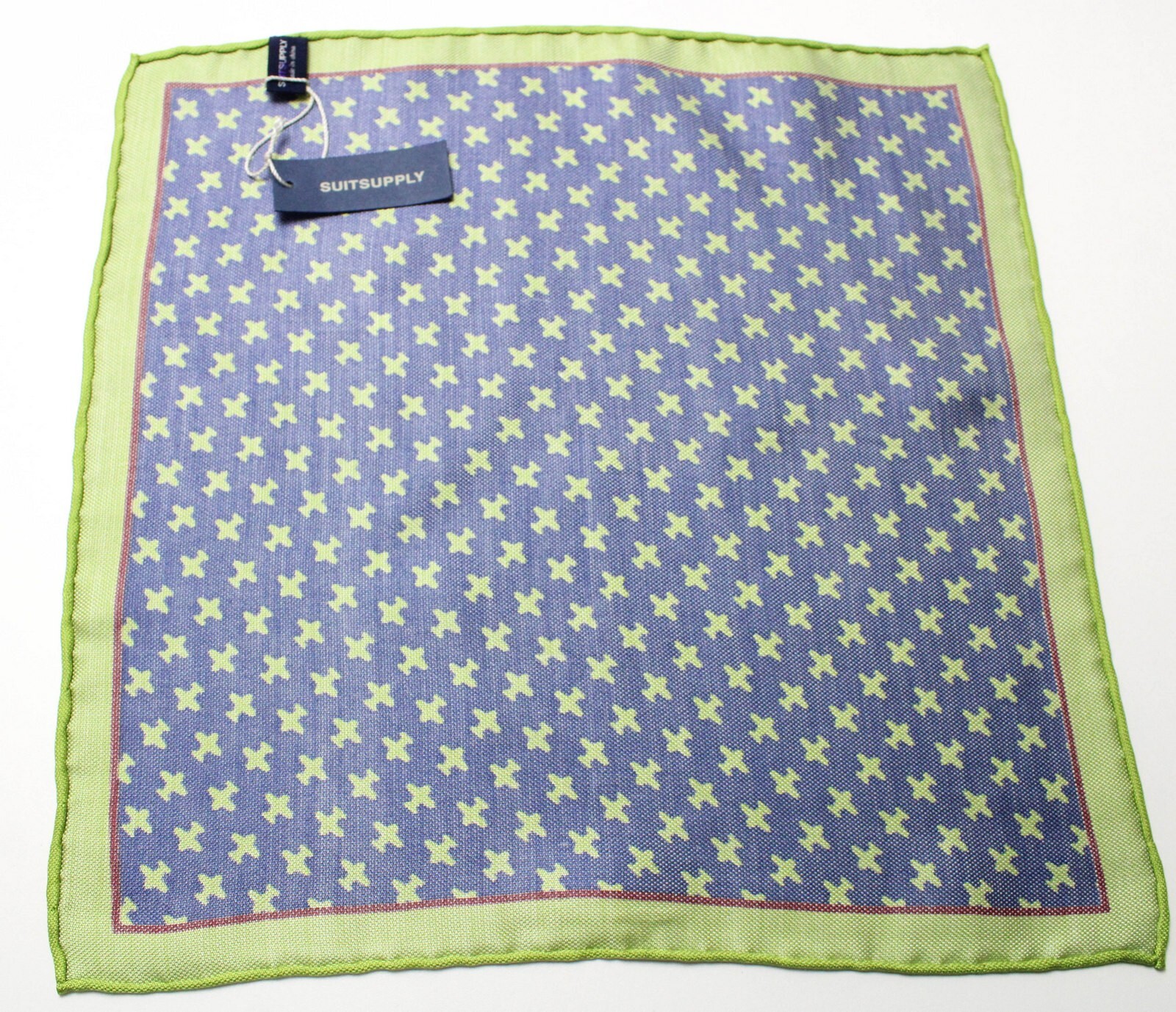 SUITSUPPLY Handkerchief Mens One Size Pure Silk Airplane Graphic Pocket Square