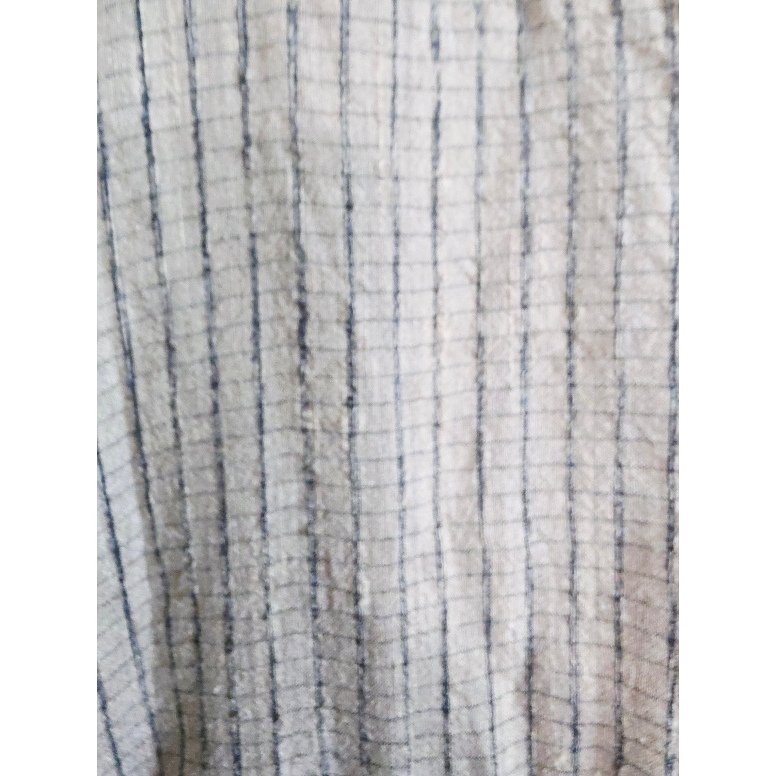 Chicos Design 3 Vintage 100% Silk Grid Long Tunic Shirt Tan Black Womens XL