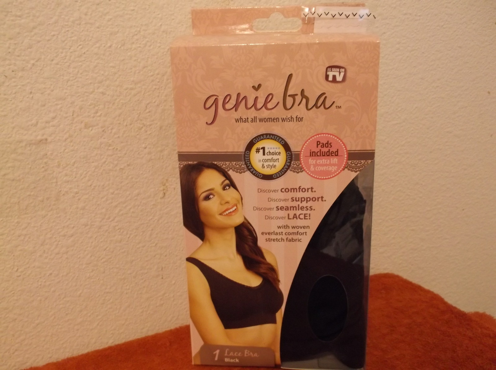 BRAND NEW LADY’S GENIE BLACK DELICATE LACE TRIM BRA