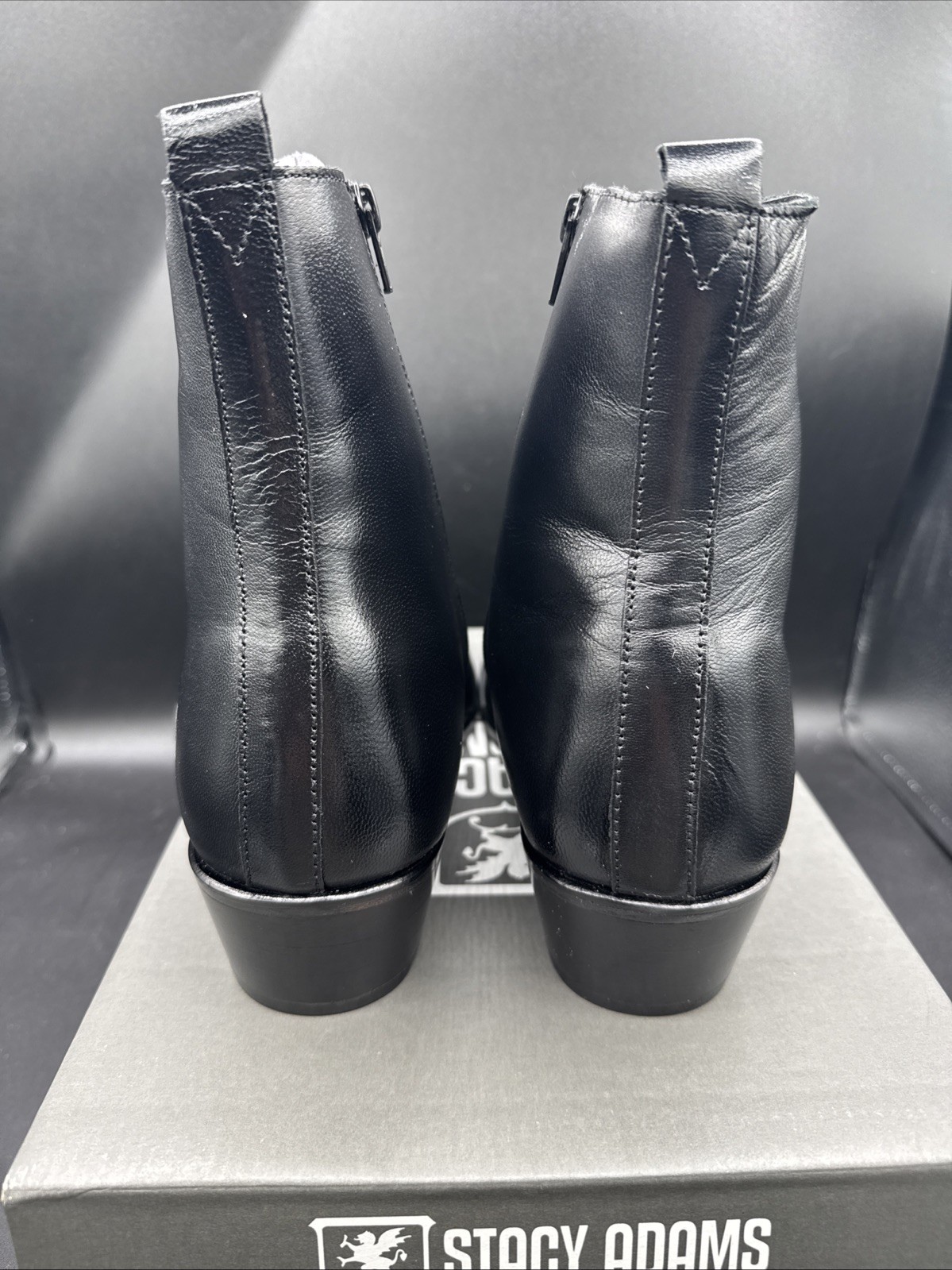 PICK SIZE – Stacy Adams 24855 Men’s Santos Black Side Zip Soft Leather Boot