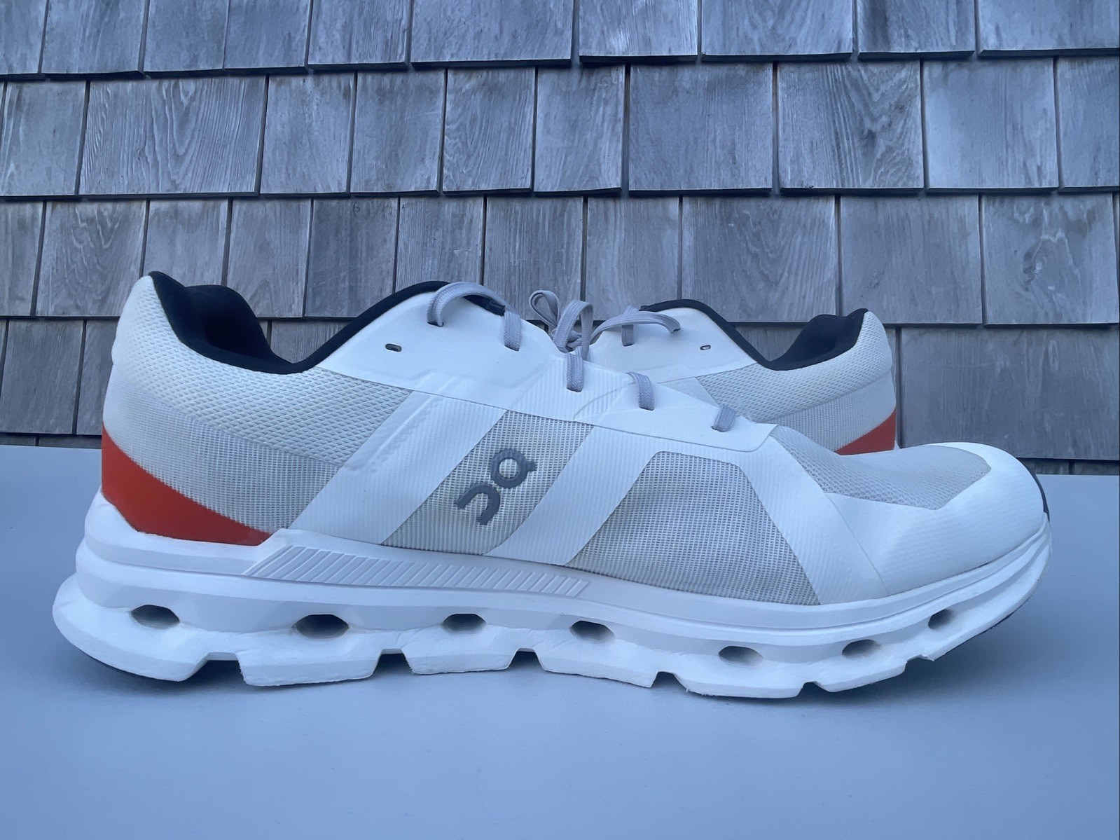 On Cloudrunner Low Top Athletic Sneakers Shoes White Gray Orange Men’s Size 14