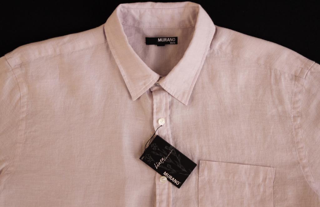 Men’s MURANO Lavender Light Purple Linen Shirt Extra Large XL NWT NEW Nice!