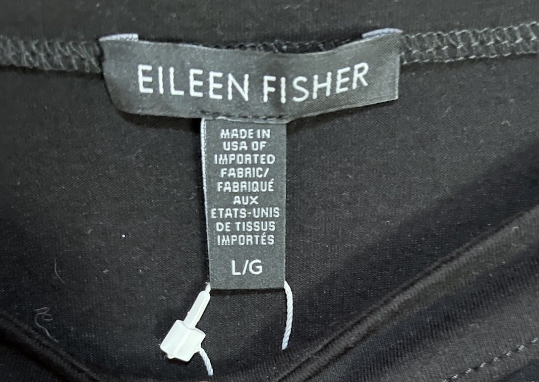 Eileen Fisher Black Knit Top – Large – Viscose Jersey