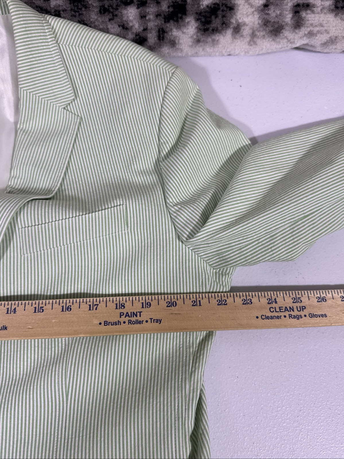 IZOD Blazer Mens Size Large Green Pinstripe Seersucker Preppy Old Money Avant