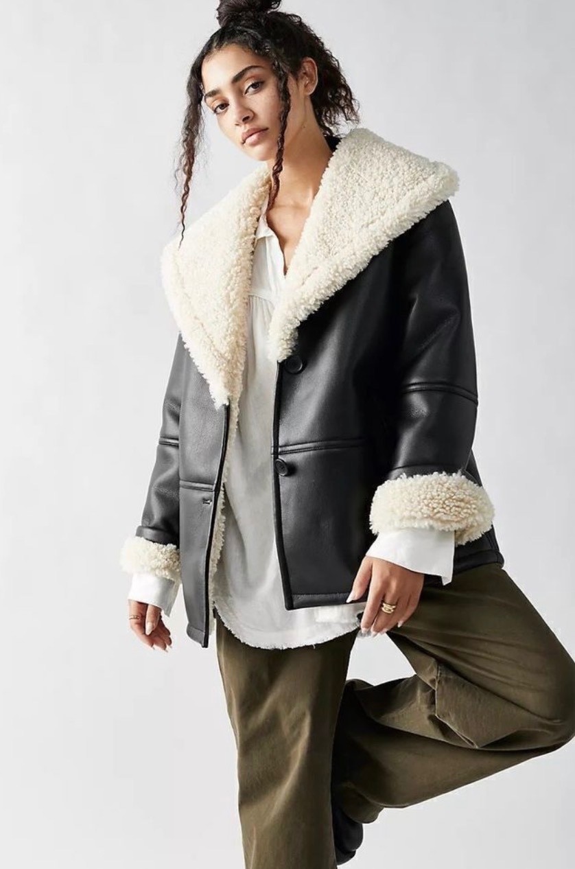 New Stylish Free People Winnie Vegan Car Coat Size S,