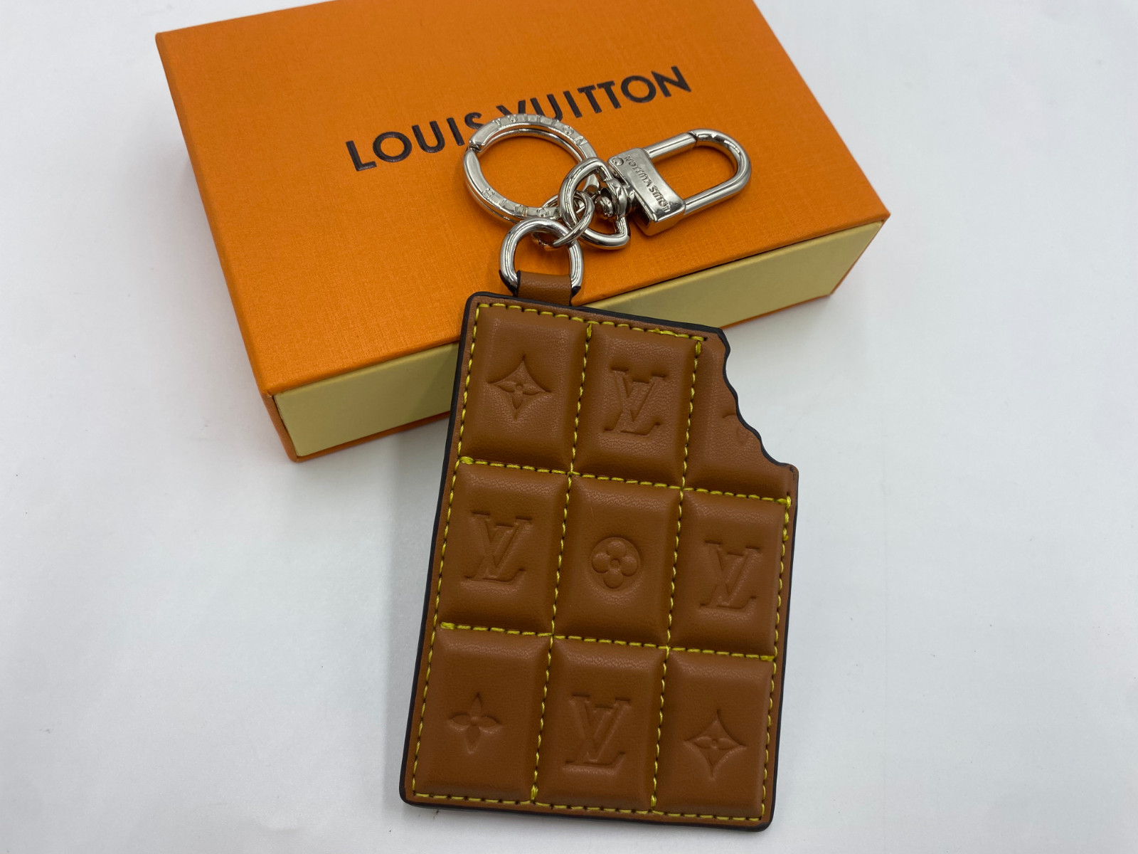 Louis Vuitton LV Chocolate Monogram Key Holder Bag Charm Keychain