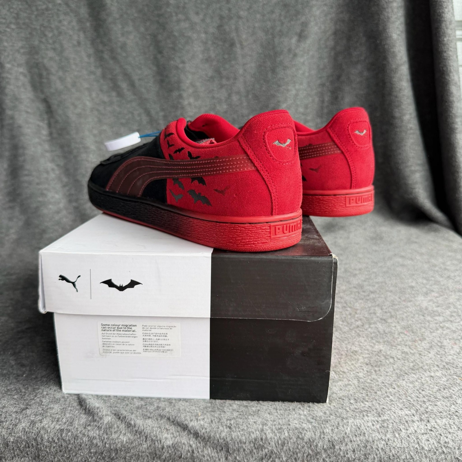 Puma Suede Classic Batman Shoes Mens Size 14 Black Red Sneakers 383241 01