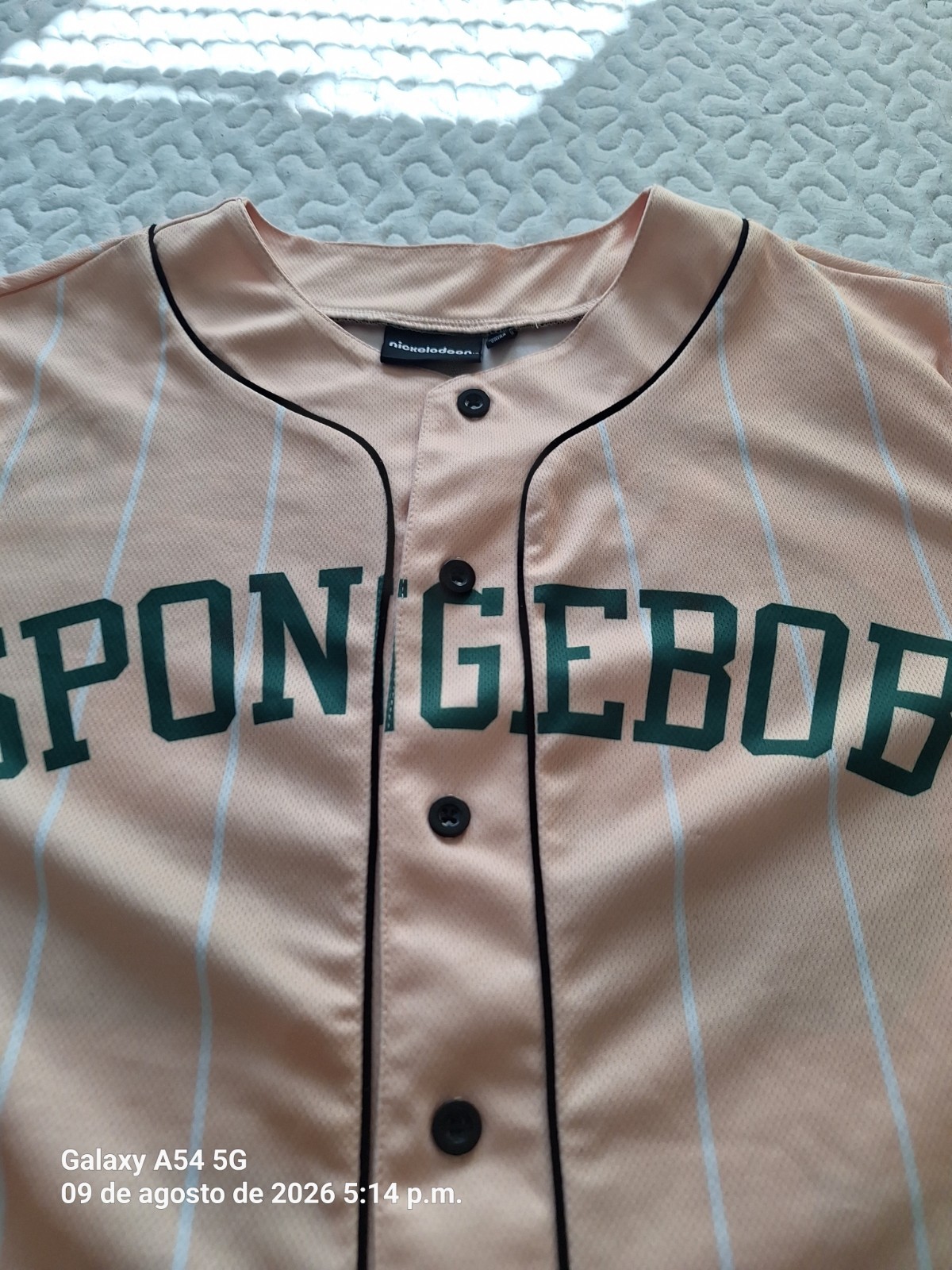 SpongeBob SquarePants Men’s Baseball Jersey Size Medium Nickelodeon