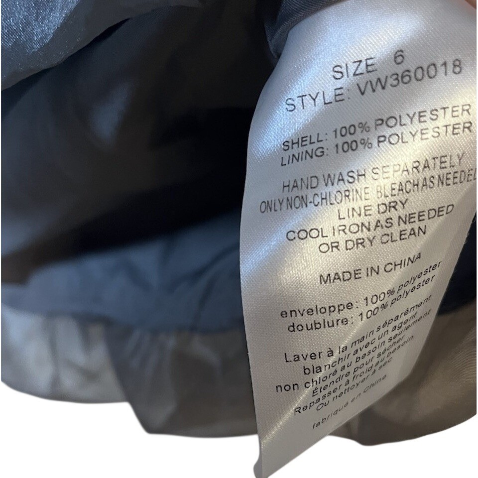 White by Vera Wang Strapless Bubble Hem Cocktail Dress Gray VW360018 Size 6
