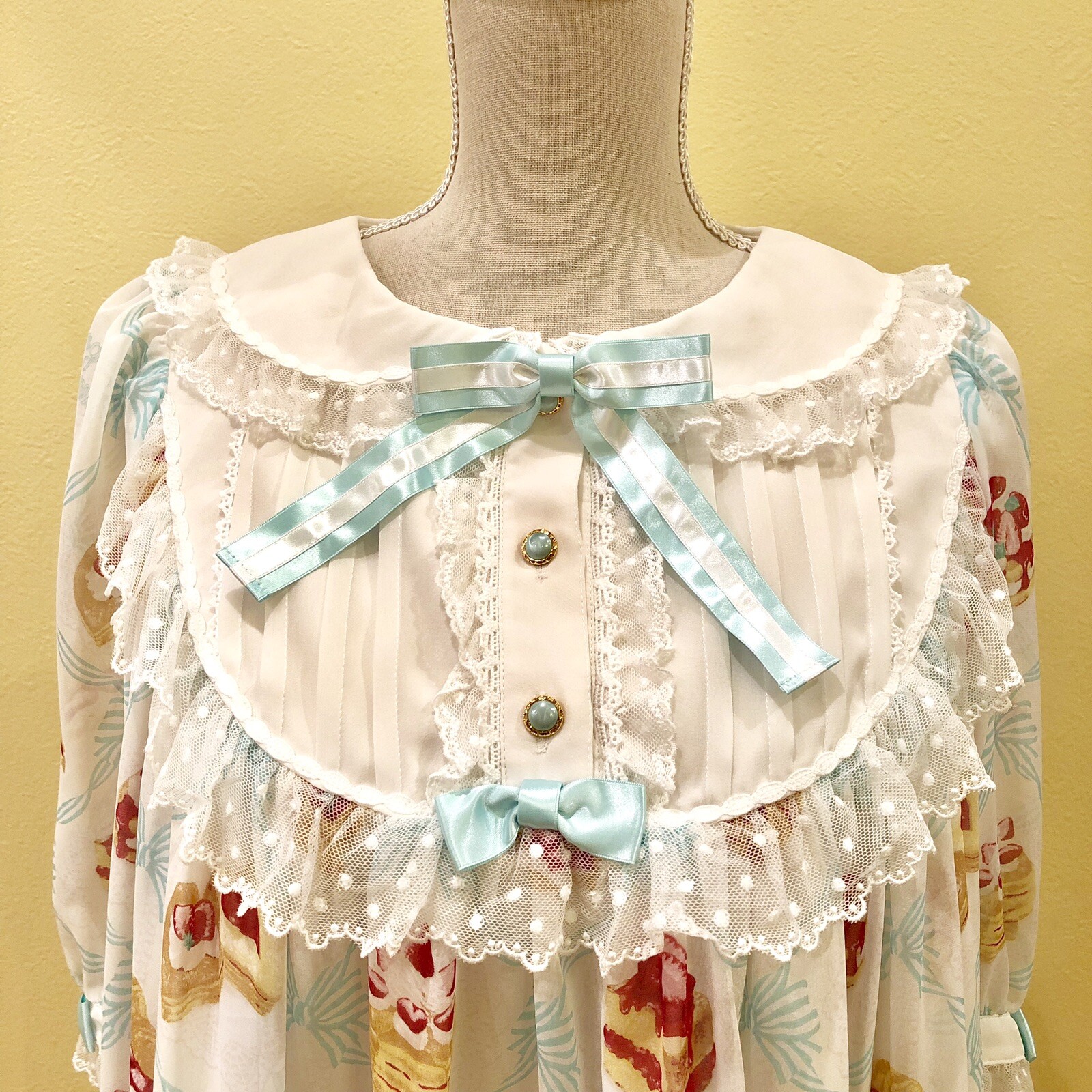Angelic Pretty OP A-Line Off-White Mint-Green Sweet Lolita Doll from Japan #400