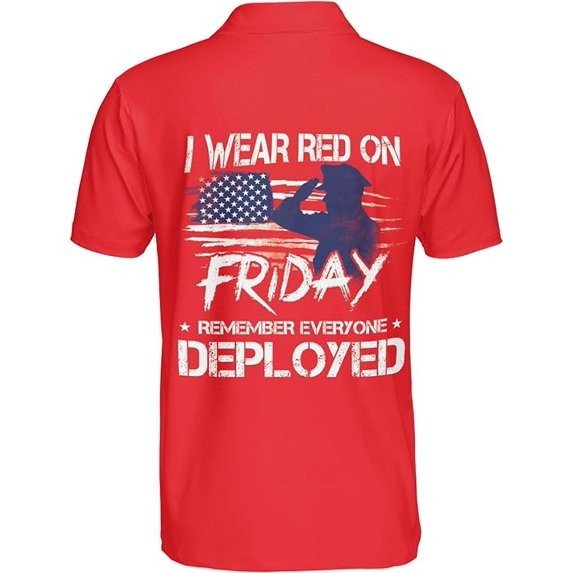 Personalized RED Friday Polo Shirt Remember Everyone Deployed S-5XL