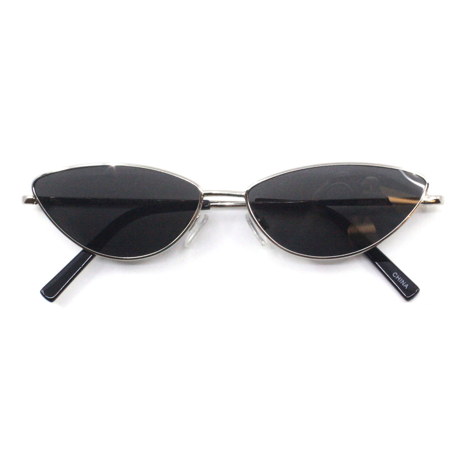 Women’s Y2K Cat Eye Sunglasses – Thin Metal Oval Frame, Lightweight Design