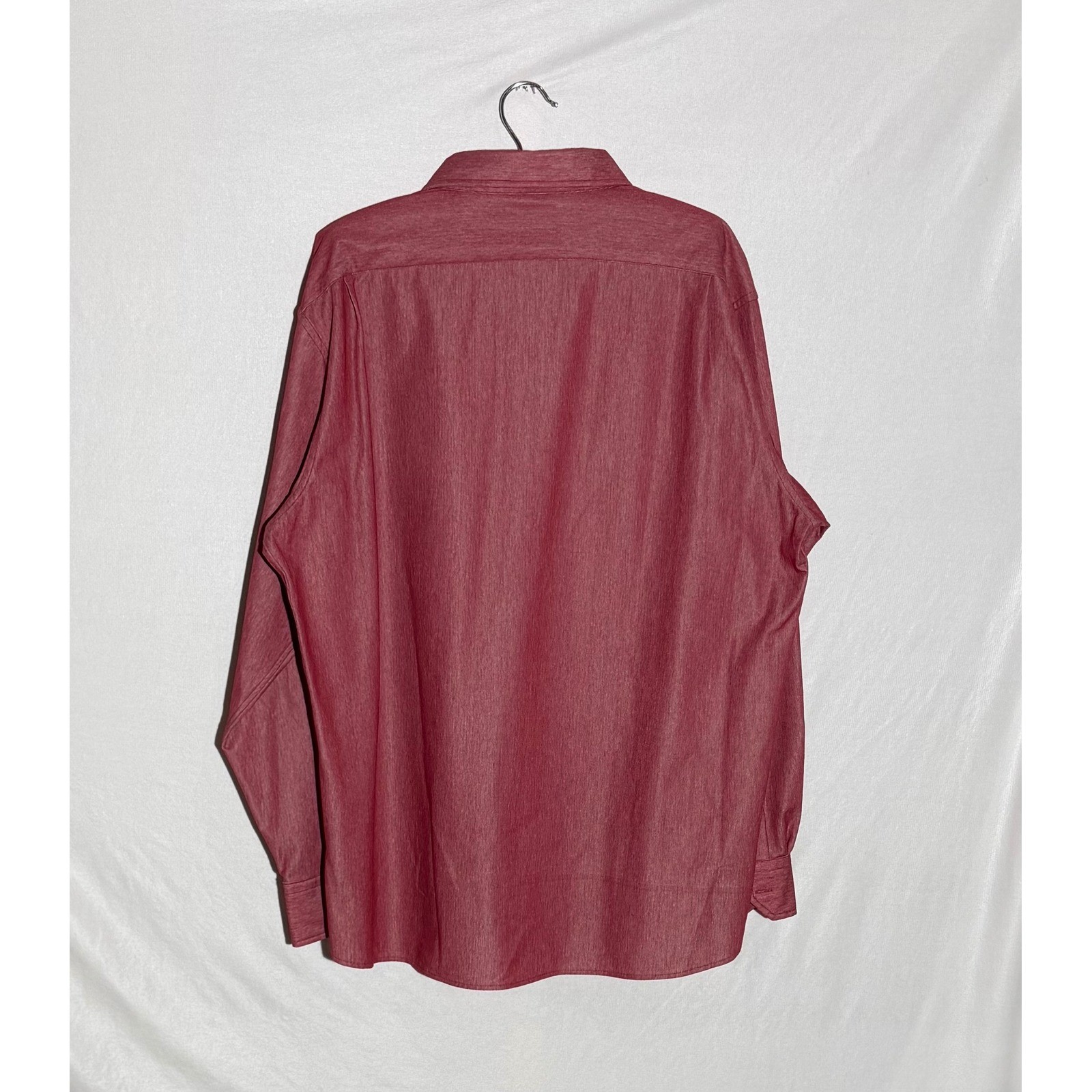 Cremieux Collection Mens XL Red Heathered Button Down Shirt Long Sleeve Cotton