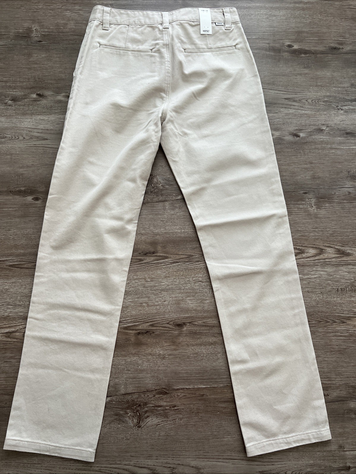 WESC Eddys Chino Pant Mens 30×32 Moon Beam Straight Fit Cotton NWT