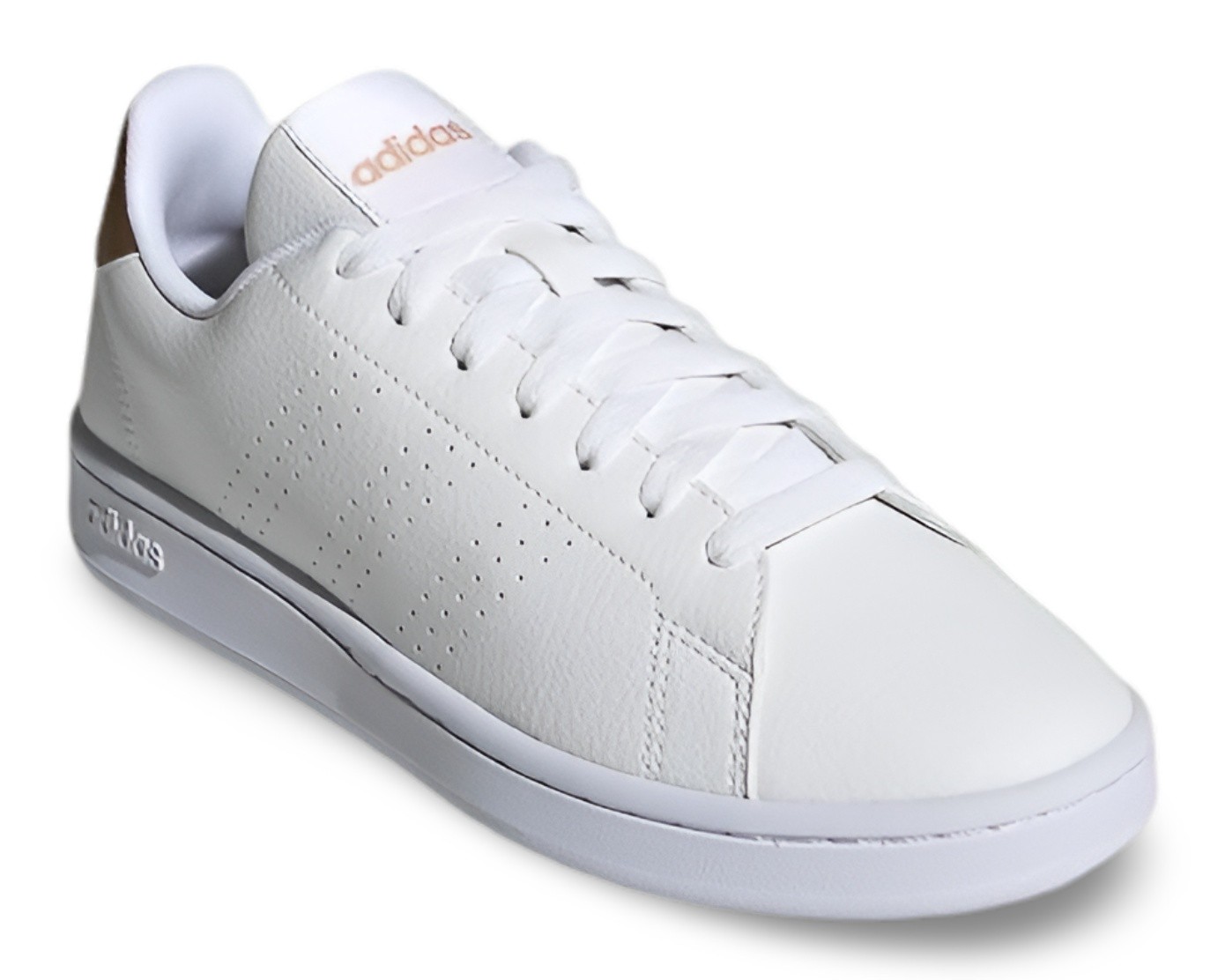 Adidas Men’s White/Metallic Copper Advantage Sneakers NW/OB 7.5M