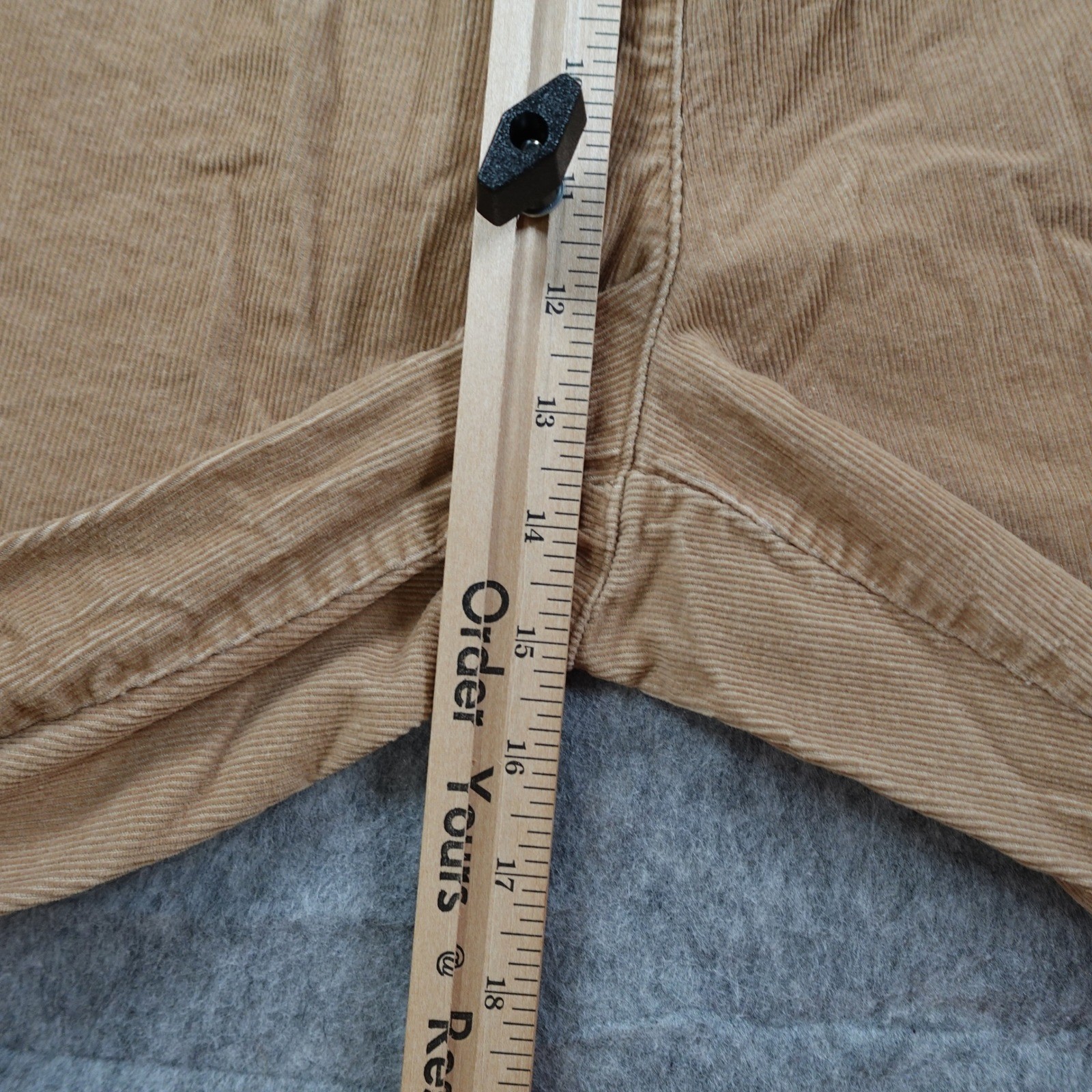 Woman Within Pants Womens 22 Tan Corduroy Elastic Waist Classic Fit Pull On