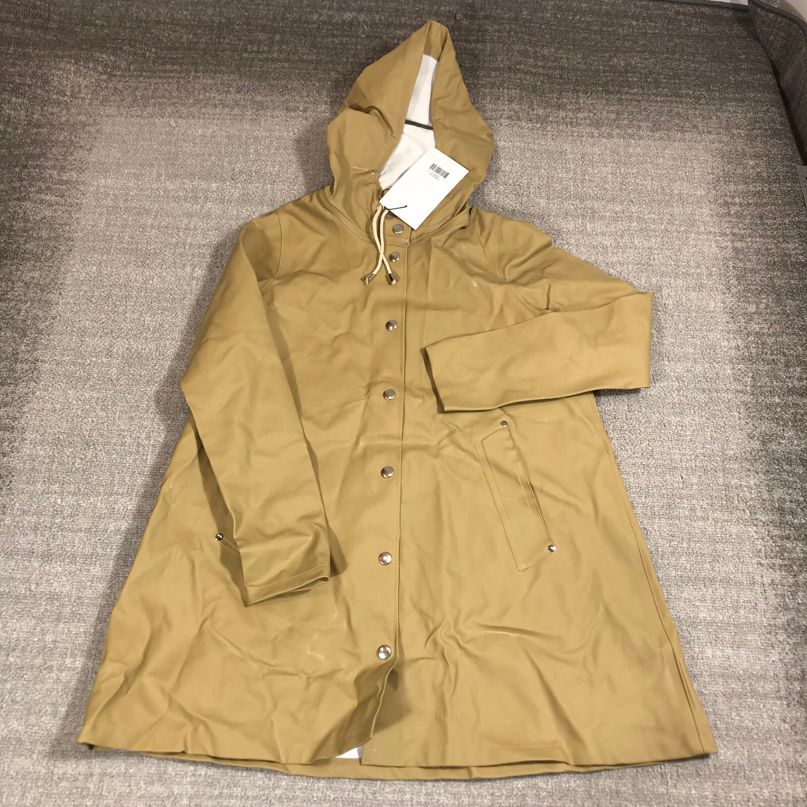 Stutterheim Stockholm Jacket Womens 3XS XXXS Sand Hoodie Unisex Mosebacke Tan