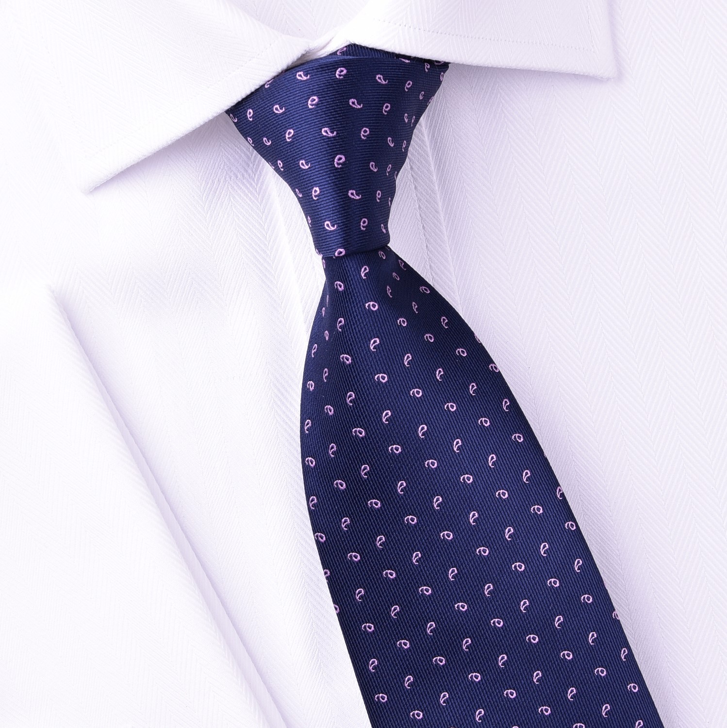 Pink Ego Droplet Paisley Floral Tie 9cm Necktie Classic Standard Regular Width