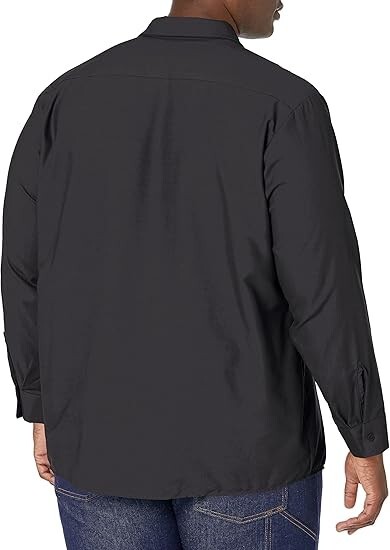 Red Kap Men’s Industrial Long Sleeve Work Shirt, Black