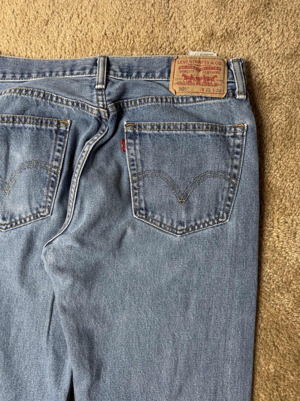 Levi’s Men’s Straight Jeans Blue Denim Cotton, Levi’s 505 Series, 5-Pocket